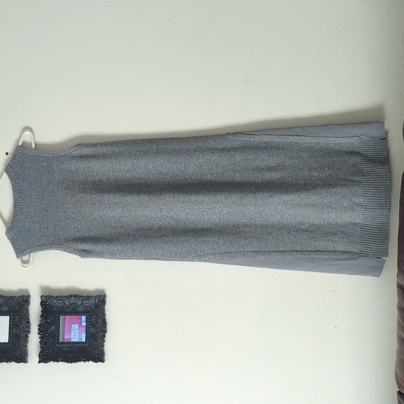 HP. Joseph Asymmetric Waist Drop Midi Dress In Grey - Picture 7 of 14